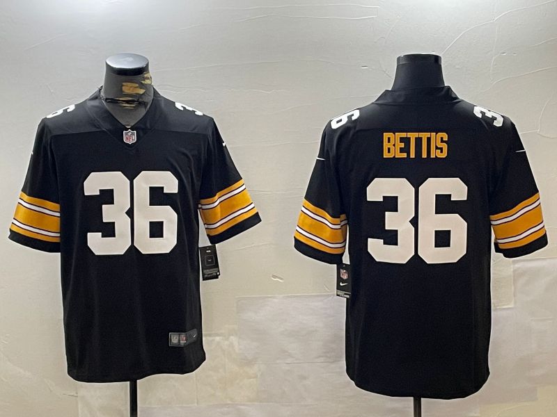 Men Pittsburgh Steelers 36 Bettis Black 2024 Nike Limited NFL Jersey style 1216